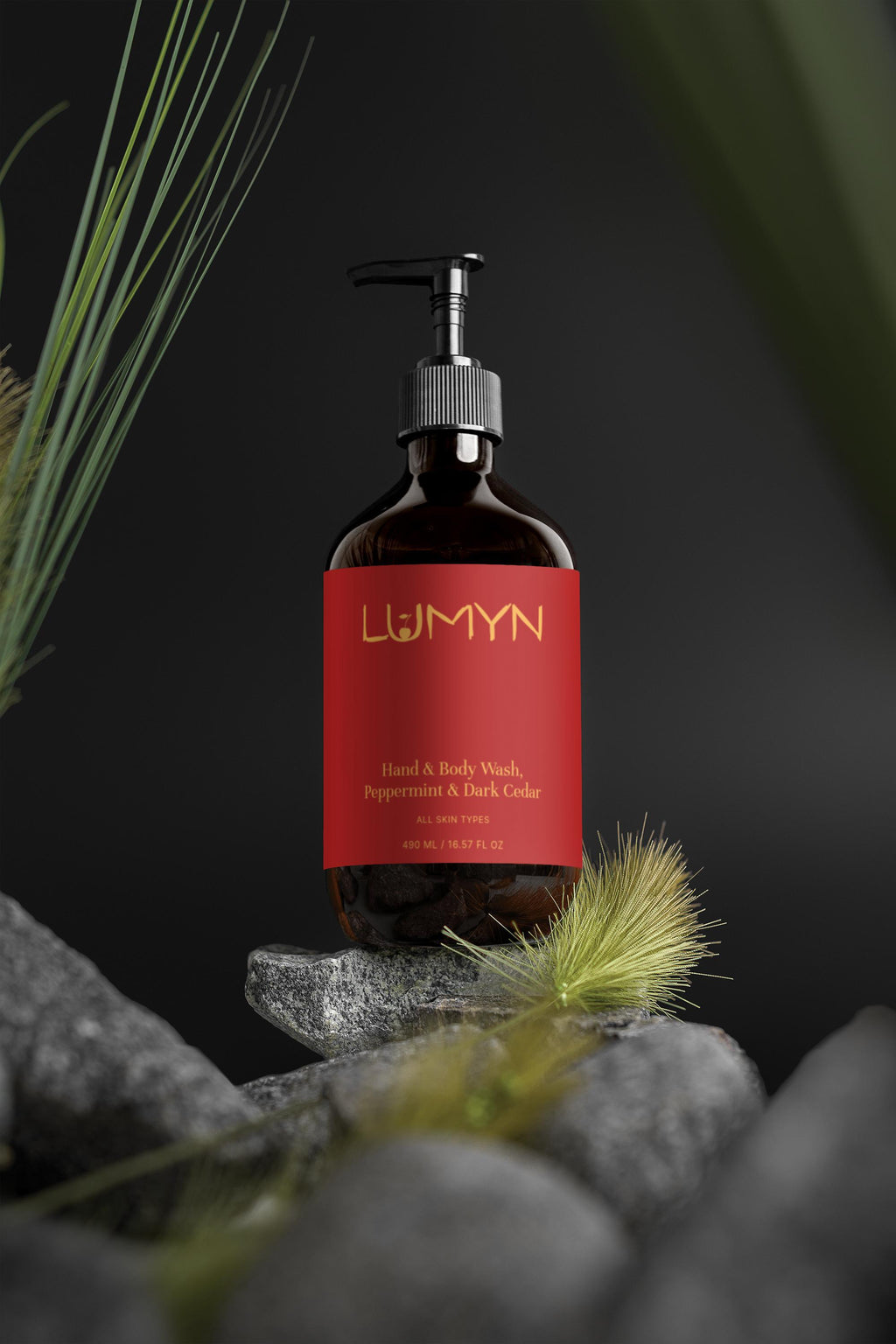 Hand & Body Wash, Peppermint & Dark Cedar